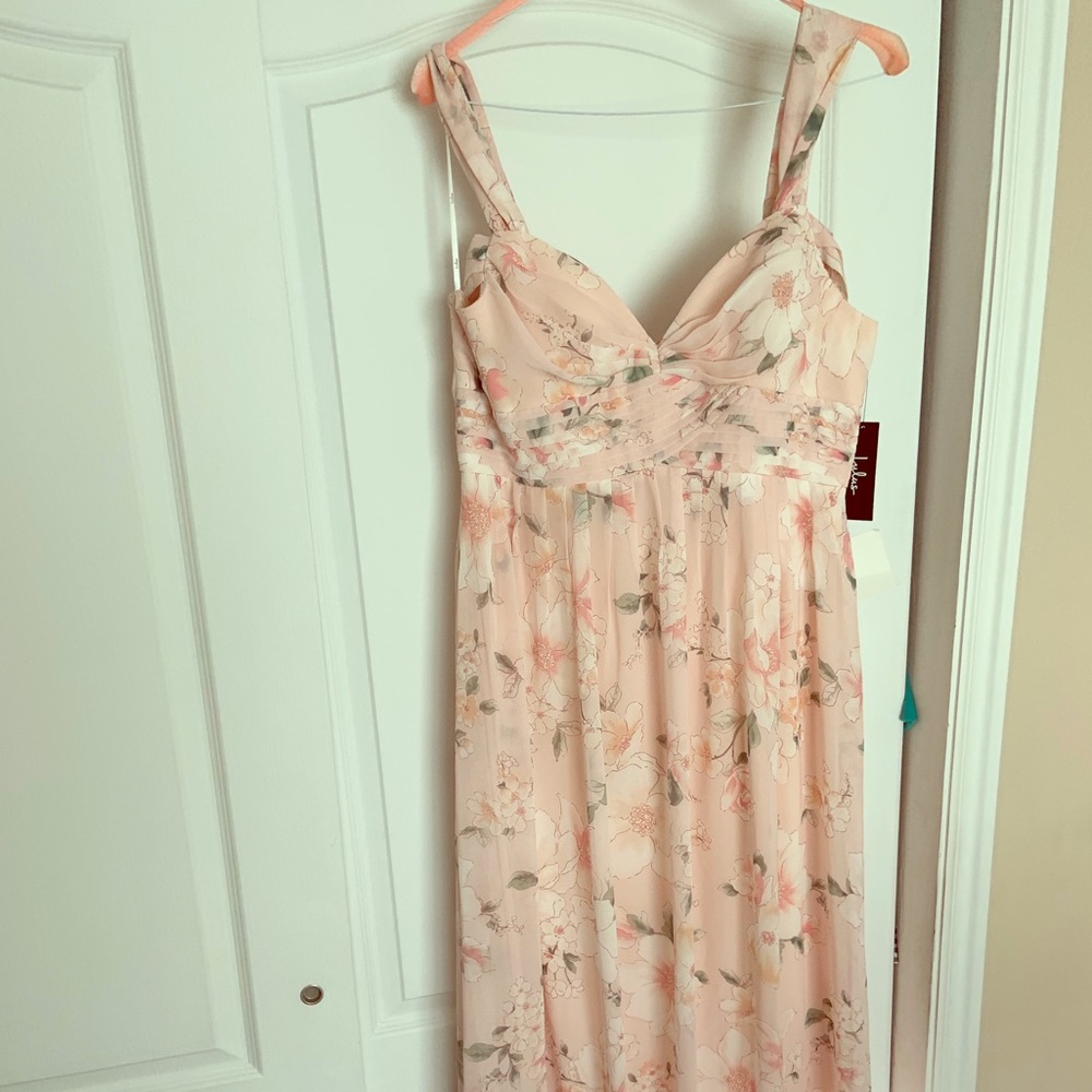 LuLus Blush Pink Floral Maxi Dress